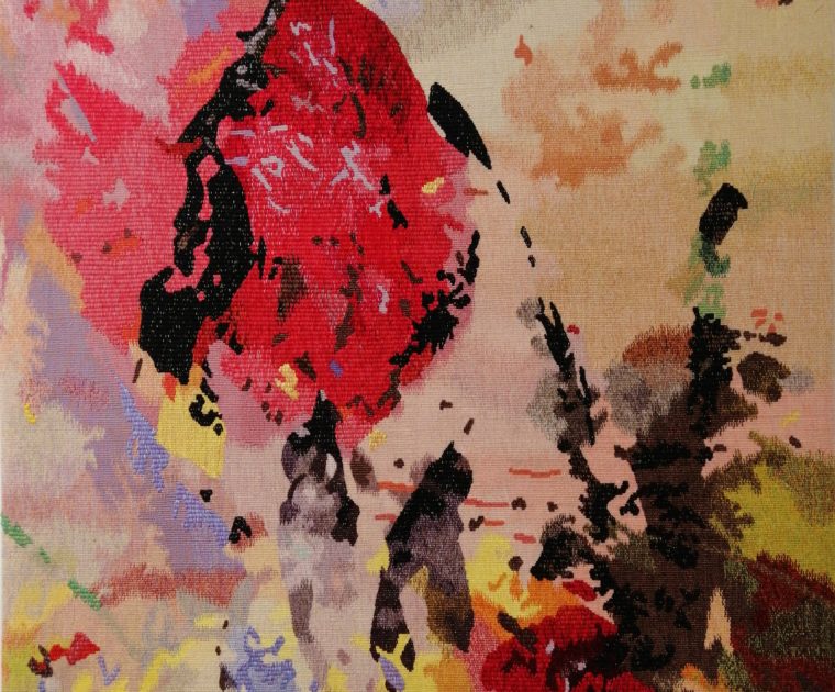 Tapisserie d'Aubusson tissée sur un métier de basse-lisse, certifièe IG