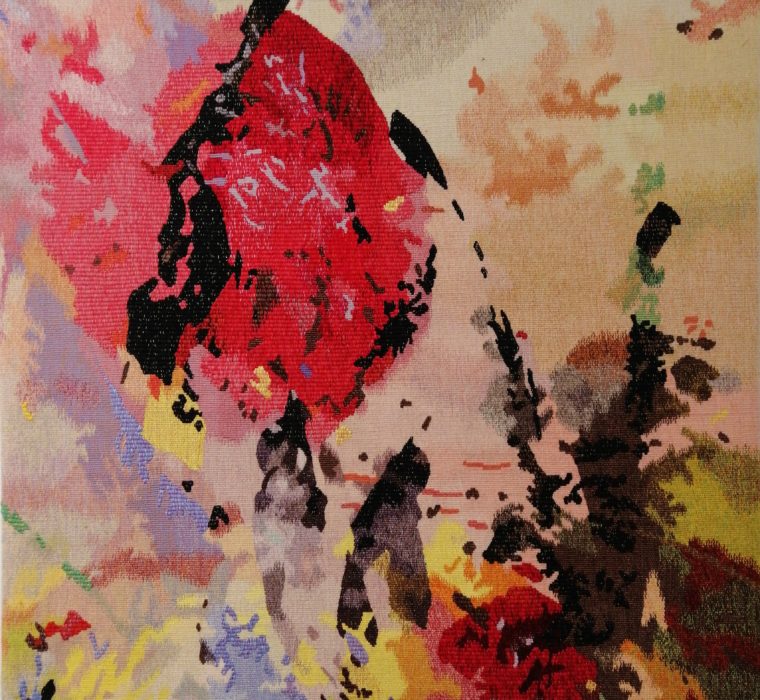 Tapisserie d'Aubusson tissée sur un métier de basse-lisse, certifièe IG