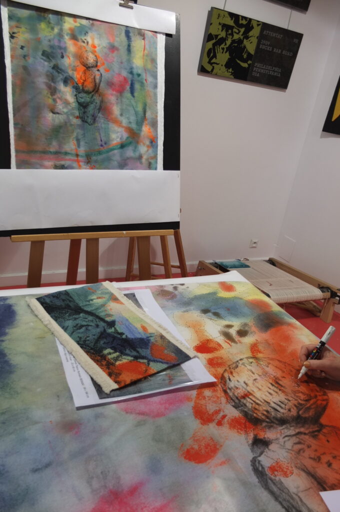 Tissage Patricia Bergeron #couleurs #tapisserie#tapisseriesdaubusson#atelliera2#artmural#tapisseriecontemporaine